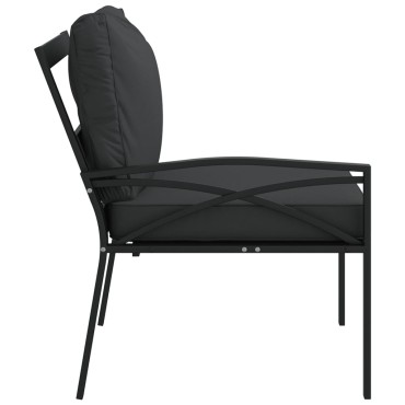 vidaXL Καρέκλες Κήπου 2 τεμ. 62x75x79cm Ατσάλι με Γκρι Μαξιλάρια Διθέσιος