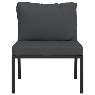 vidaXL Καρέκλες Κήπου 2 τεμ. 60x74x79cm Ατσάλι με Γκρι Μαξιλάρια Διθέσιος