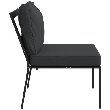 vidaXL Καρέκλες Κήπου 2 τεμ. 60x74x79cm Ατσάλι με Γκρι Μαξιλάρια Διθέσιος