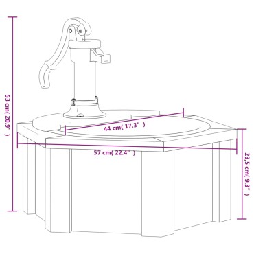 vidaXL Σιντριβάνι με Αντλία 57 x 57 x 53 εκ. από Μασίφ Ξύλο Ελάτης