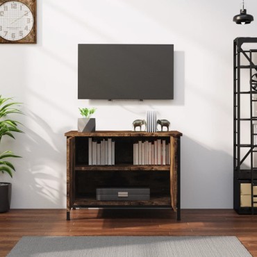 vidaXL Έπιπλο Τηλεόρασης με Πόρτες Καφέ Δρυς 60x35x45cm Επεξ. Ξύλο