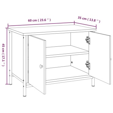 vidaXL Έπιπλο Τηλεόρασης με Πόρτες Καφέ Δρυς 60x35x45cm Επεξ. Ξύλο