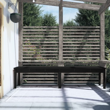 vidaXL Πάγκος Κήπου Διθέσιος Μαύρο 203,5x44x45cm Μασίφ Ξύλο Πεύκου