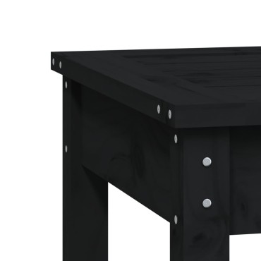 vidaXL Πάγκος Κήπου Διθέσιος Μαύρο 203,5x44x45cm Μασίφ Ξύλο Πεύκου