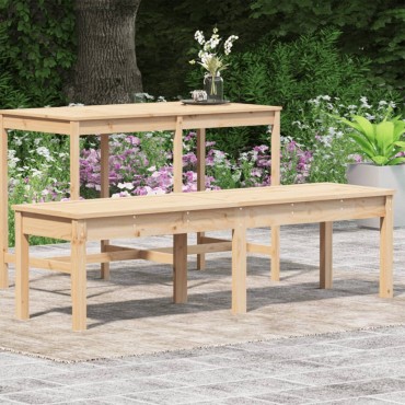 vidaXL Πάγκος Κήπου Διθέσιος 159,5x44x45cm Μασίφ Ξύλο Πεύκου