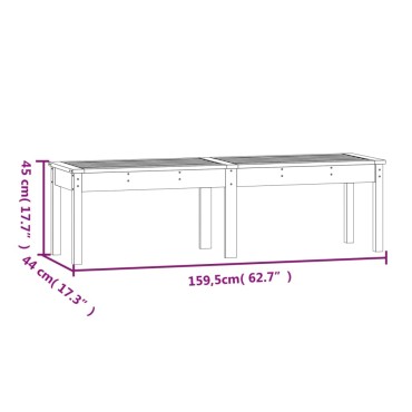 vidaXL Πάγκος Κήπου Διθέσιος 159,5x44x45cm Μασίφ Ξύλο Πεύκου
