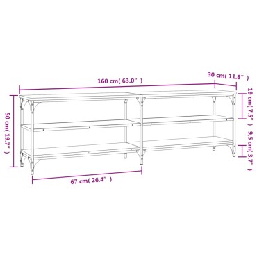 vidaXL Έπιπλο Τηλεόρασης Γκρι Sonoma 160x30x50cm από Επεξεργ. Ξύλο