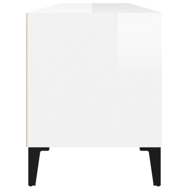 vidaXL Έπιπλο Τηλεόρασης Γυαλ. Λευκό 100x34,5x44,5cm Επεξεργ. Ξύλο