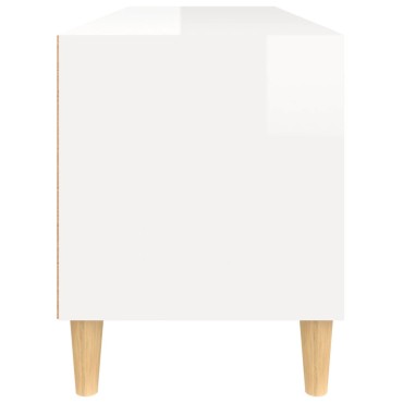 vidaXL Έπιπλο Τηλεόρασης Γυαλ. Λευκό 100x34,5x44,5cm Επεξεργ. Ξύλο