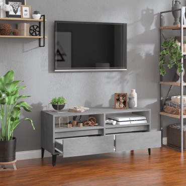 vidaXL Έπιπλο Τηλεόρασης Γκρι Σκυρ. 100x34,5x44,5cm Επεξ. Ξύλο