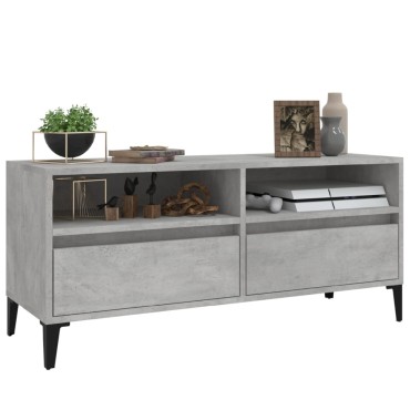 vidaXL Έπιπλο Τηλεόρασης Γκρι Σκυρ. 100x34,5x44,5cm Επεξ. Ξύλο