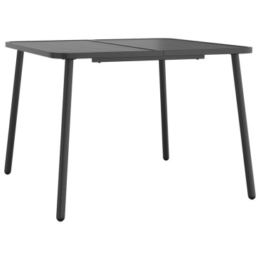 vidaXL Τραπέζι Κήπου Ανθρακί 100x100x71cm Ατσάλινο 1 τεμ.