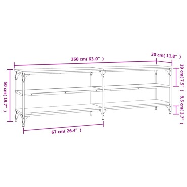 vidaXL Έπιπλο Τηλεόρασης Καφέ Δρυς 160x30x50cm Επεξεργασμένο Ξύλο