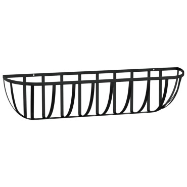 vidaXL Ζαρντινιέρες Τοίχου 2 τεμ. Μαύρες 61 x 19 x 16 εκ. από Ατσάλι