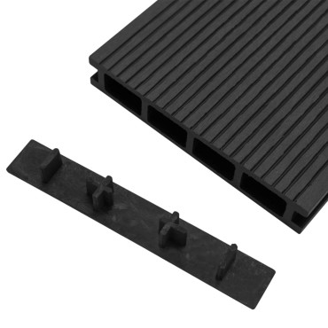 vidaXL Τερματικά Πώματα για Σανίδες Deck 10 τεμ. Μαύρα Πλαστικά