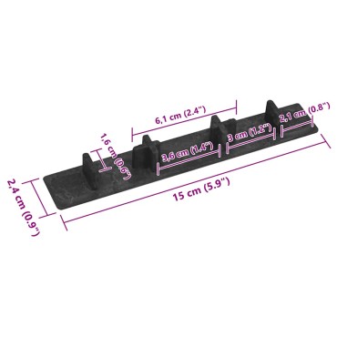vidaXL Τερματικά Πώματα για Σανίδες Deck 10 τεμ. Μαύρα Πλαστικά