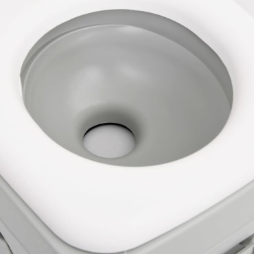 vidaXL Τουαλέτα Κάμπινγκ Φορητή Γκρι και Λευκό 15 + 10 Λίτρα από HDPE