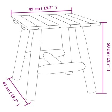 vidaXL Τραπεζάκι Βοηθητικό 49x49x50cm από Μασίφ Ξύλο Ερυθρελάτης
