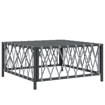 vidaXL Τραπέζι Κήπου Ανθρακί 70x70x34cm από Πλεγμένο Ύφασμα