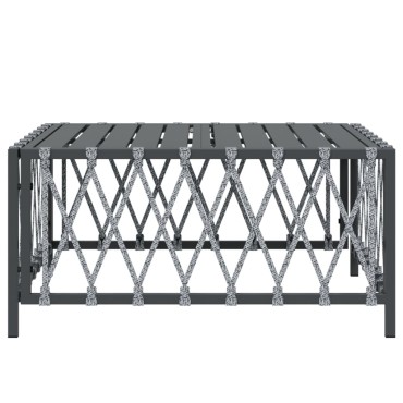 vidaXL Τραπέζι Κήπου Ανθρακί 70x70x34cm από Πλεγμένο Ύφασμα