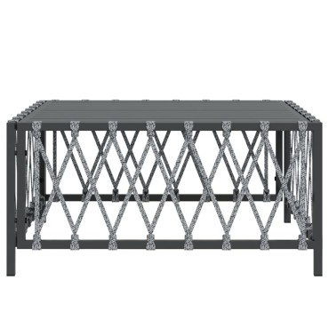 vidaXL Τραπέζι Κήπου Ανθρακί 70x70x34cm από Πλεγμένο Ύφασμα