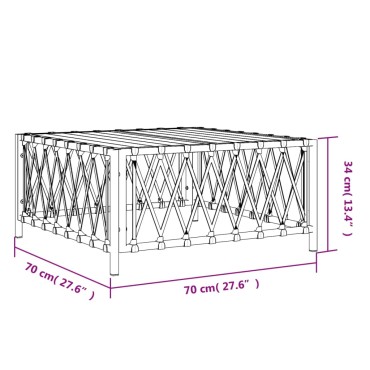 vidaXL Τραπέζι Κήπου Ανθρακί 70x70x34cm από Πλεγμένο Ύφασμα