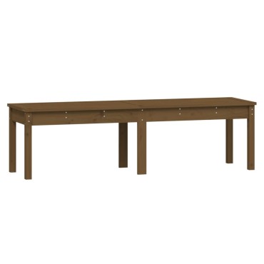 vidaXL Πάγκος Κήπου Διθέσιος Μελί 159,5x44x45cm Μασίφ Ξύλο Πεύκου