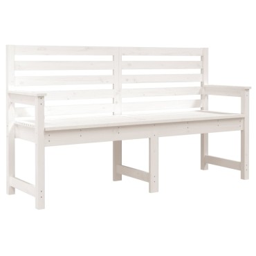 vidaXL Παγκάκι Κήπου Λευκό 159,5x48x91,5cm από Μασίφ Ξύλο Πεύκου 1 τεμ.