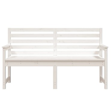 vidaXL Παγκάκι Κήπου Λευκό 159,5x48x91,5cm από Μασίφ Ξύλο Πεύκου 1 τεμ.