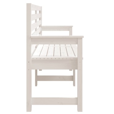 vidaXL Παγκάκι Κήπου Λευκό 159,5x48x91,5cm από Μασίφ Ξύλο Πεύκου 1 τεμ.