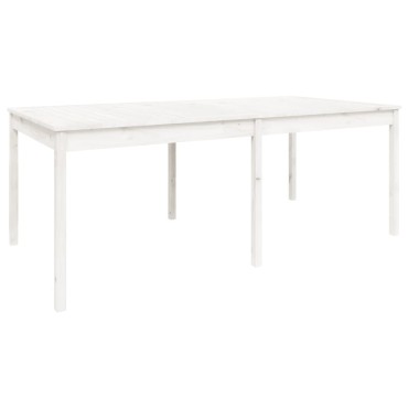 vidaXL Τραπέζι Κήπου Λευκό 203,5x100x76cm από Μασίφ Ξύλο Πεύκου 1 τεμ.