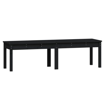 vidaXL Πάγκος Κήπου Διθέσιος Μαύρο 159,5x44x45cm Μασίφ Ξύλο Πεύκου
