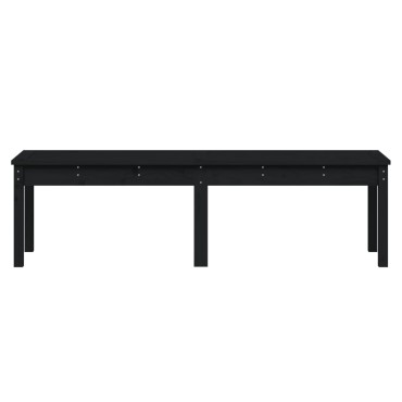 vidaXL Πάγκος Κήπου Διθέσιος Μαύρο 159,5x44x45cm Μασίφ Ξύλο Πεύκου