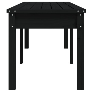 vidaXL Πάγκος Κήπου Διθέσιος Μαύρο 159,5x44x45cm Μασίφ Ξύλο Πεύκου