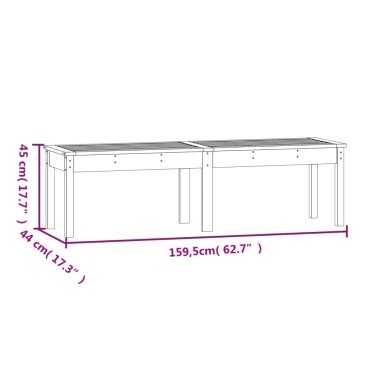 vidaXL Πάγκος Κήπου Διθέσιος 159,5x44x45cm Μασίφ Ξύλο Ψευδοτσούγκας