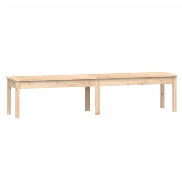 vidaXL Πάγκος Κήπου Διθέσιος 203,5x44x45cm Μασίφ Ξύλο Πεύκου