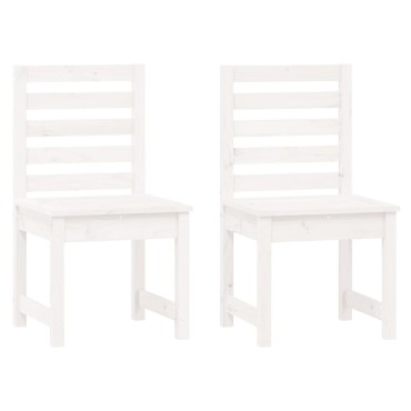 vidaXL Καρέκλες Κήπου 2 τεμ. Λευκές 50x48x91,5cm Μασίφ Ξύλο Πεύκου