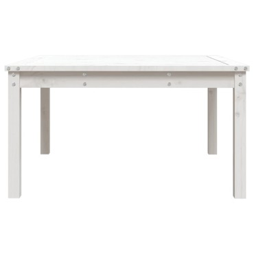 vidaXL Τραπέζι Κήπου Λευκό 82,5x82,5x45cm από Μασίφ Ξύλο Πεύκου 1 τεμ.
