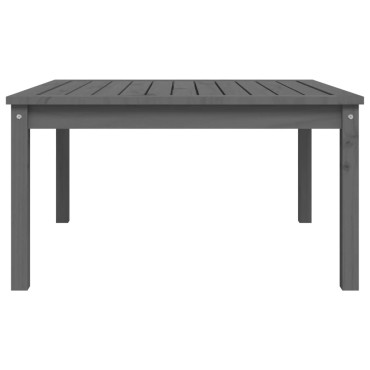 vidaXL Τραπέζι Κήπου Γκρι 82,5x82,5x45cm από Μασίφ Ξύλο Πεύκου 1 τεμ.