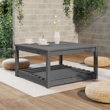 vidaXL Τραπέζι Κήπου Γκρι 82,5x82,5x45cm από Μασίφ Ξύλο Πεύκου 1 τεμ.