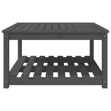 vidaXL Τραπέζι Κήπου Γκρι 82,5x82,5x45cm από Μασίφ Ξύλο Πεύκου 1 τεμ.