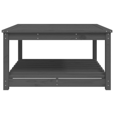 vidaXL Τραπέζι Κήπου Γκρι 82,5x82,5x45cm από Μασίφ Ξύλο Πεύκου 1 τεμ.