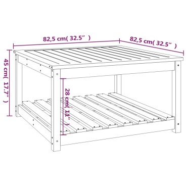 vidaXL Τραπέζι Κήπου Γκρι 82,5x82,5x45cm από Μασίφ Ξύλο Πεύκου 1 τεμ.
