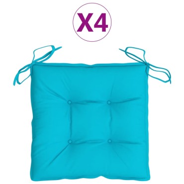 vidaXL Μαξιλάρια Καρέκλας 4 τεμ. Τιρκουάζ 50x50x7cm Oxford Ύφασμα