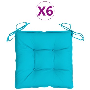 vidaXL Μαξιλάρια Καρέκλας 6 τεμ. Τιρκουάζ 50x50x7cm Oxford Ύφασμα