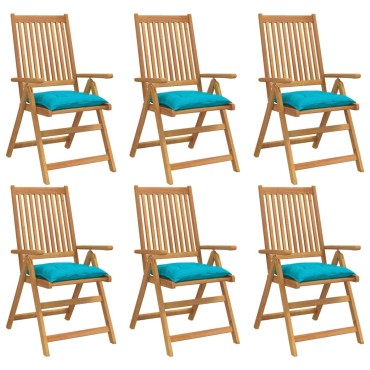 vidaXL Μαξιλάρια Καρέκλας 6 τεμ. Τιρκουάζ 50x50x7cm Oxford Ύφασμα