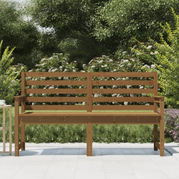 vidaXL Πάγκος Κήπου Μελί 159,5x48x91,5cm από Μασίφ Ξύλο Πεύκου