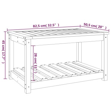 vidaXL Τραπέζι Κήπου Γκρι 82,5x50,5x45cm από Μασίφ Ξύλο Πεύκου 1 τεμ.