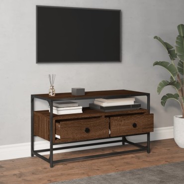 vidaXL Έπιπλο Τηλεόρασης Καφέ Δρυς 80x35x45cm Επεξεργασμένο Ξύλο
