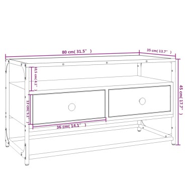 vidaXL Έπιπλο Τηλεόρασης Μαύρο 80x35x45cm από Επεξεργασμένο Ξύλο
